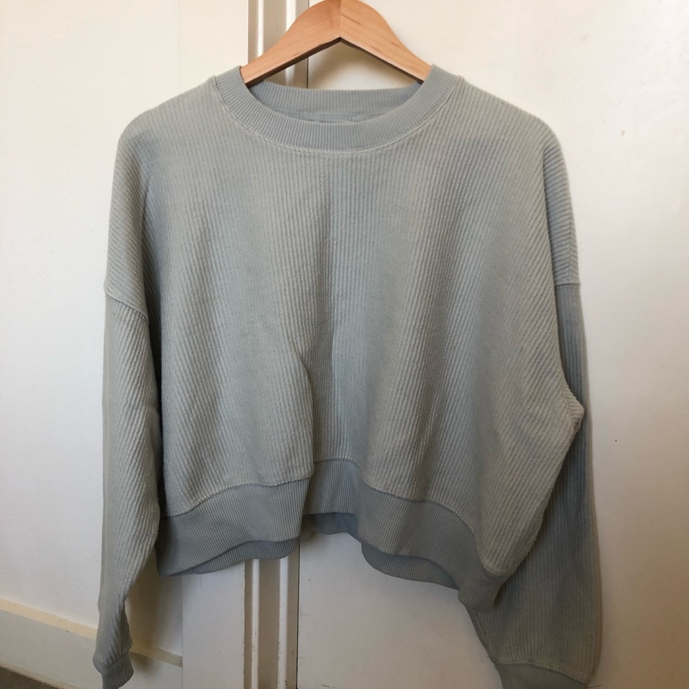 Aerie New Love Corded Cropped Sweatshirt